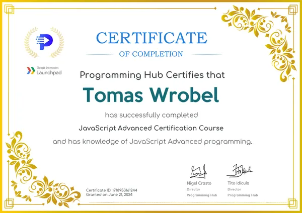 JavaScript Advanced Certificate