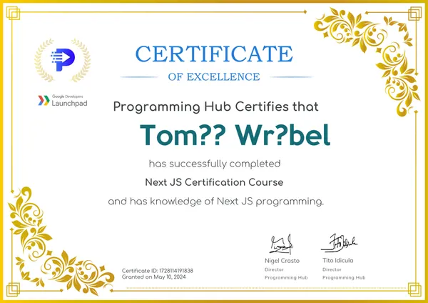 Next.js Certificate