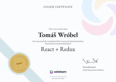 React Redux Certificate