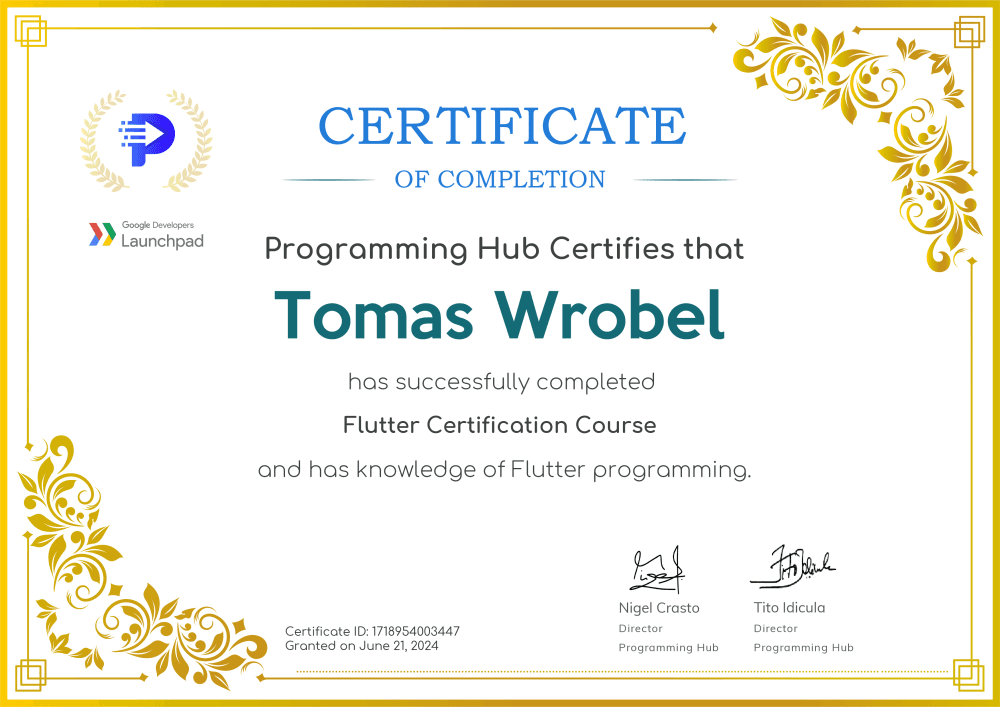 Flutter Certificate